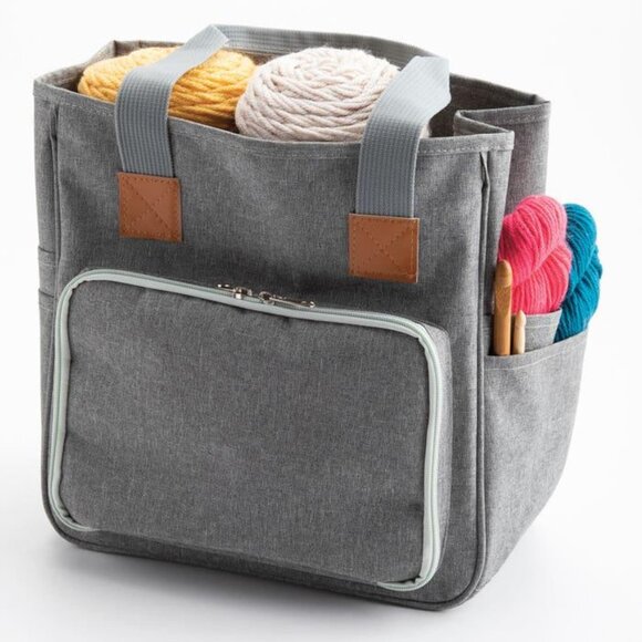 Stylish Yarn Storage Tote W/ Pockets- Great for Knitter's & Crocheter's NWT - Picture 1 of 4